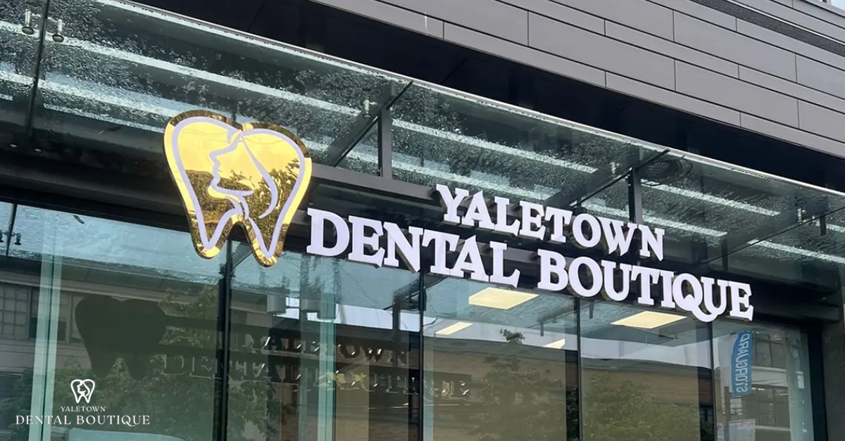 Front view of Yaletown Dental Boutique clinic in Vancouver, trusted for dental implants and restorative care.