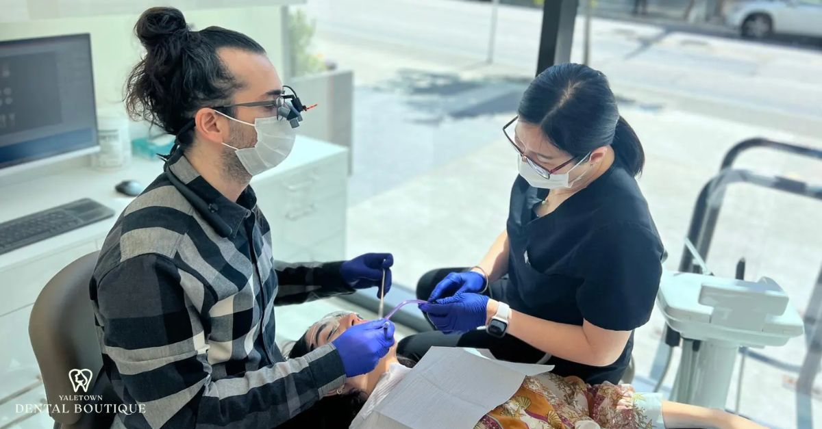 Clinical scene illustrating Yaletown Dental Boutique’s restorative care process with attention to detail and patient care